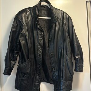 Vintage slouchy genuine leather jacket